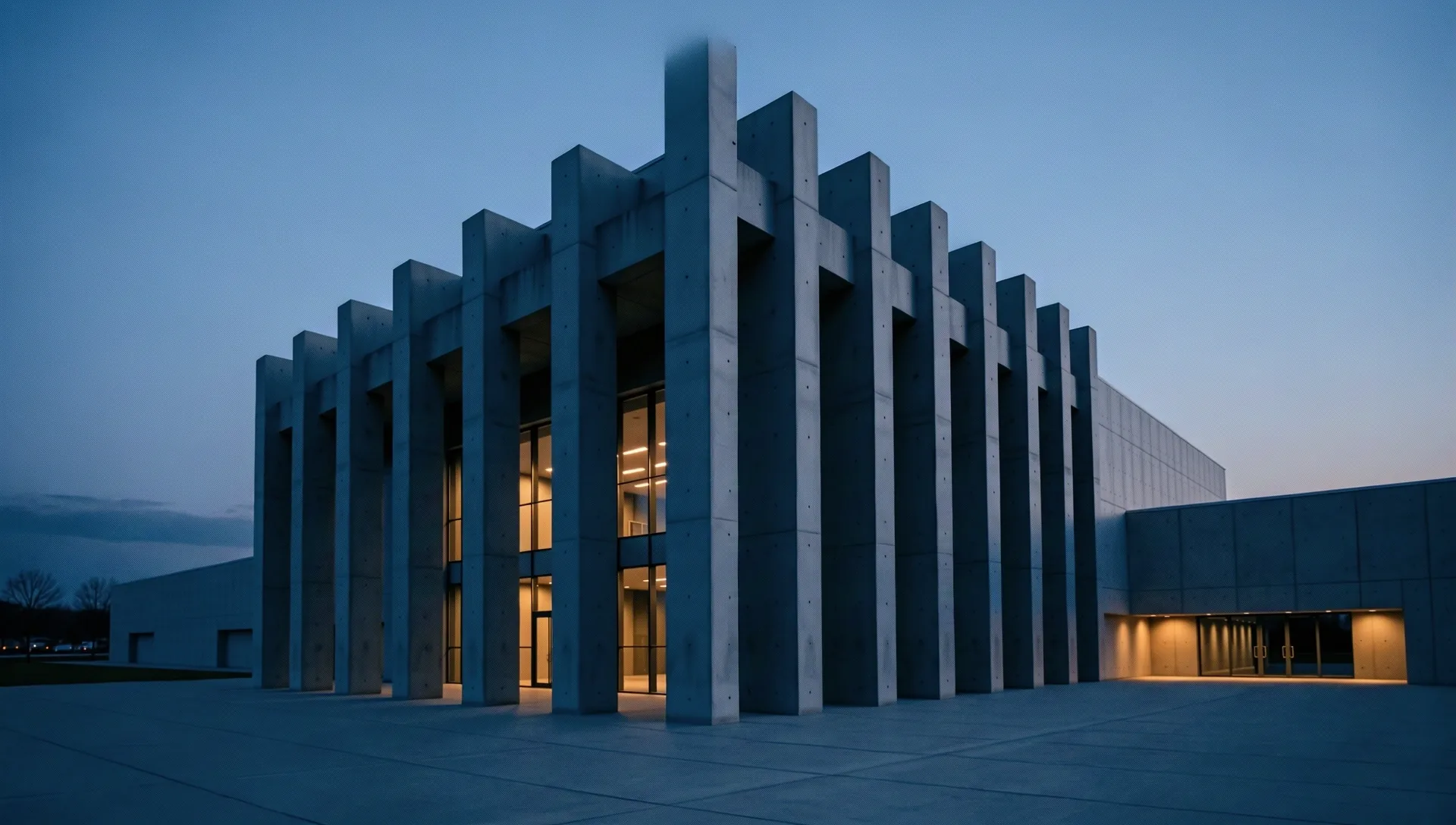 Brutalist architectural monolith