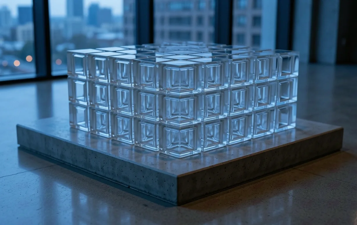 Brutalist architectural foundation representing ethical stability